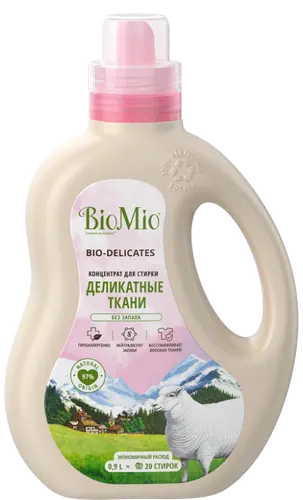 BioMio Гель для стирки 0.9 л, деликатные ткани BIO-DELICATES, без запаха