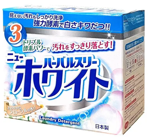 Mitsuei Herbal Three Стиральный порошок с дезодорирующими компонентами, отбеливателем и ферментами, с цветочным ароматом, 800гр