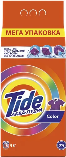 Tide Аквапудра Колор Стиральный порошок, 9 кг (60 стирок)