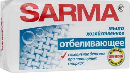 SARMA Мыло хозяйственное, отбеливающее, 140 г