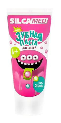 SILCAMED Детская зубная паста со вкусом жвачки, 65 г.