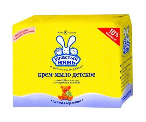 Ушастый нянь детский крем-мыло, Оливковое масло и ромашка 4×100гр