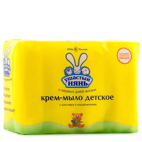 Ушастый нянь Крем-мыло с алоэ вера и подорожником 4×100г