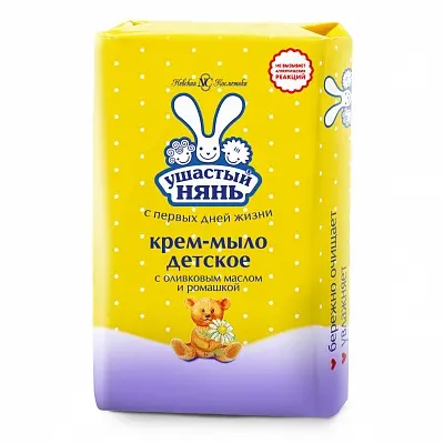 Ушастый нянь Крем-мыло с оливковым маслом и ромашкой, 90 гр