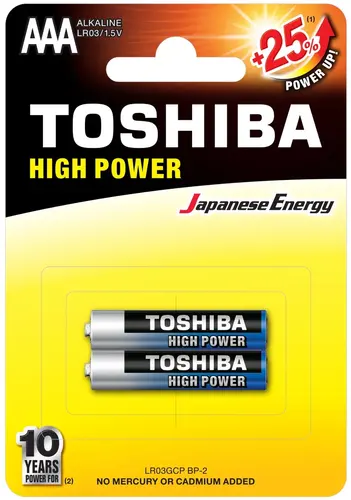 Батарейка AAA Toshiba Alkaline, 2 шт, в блистере