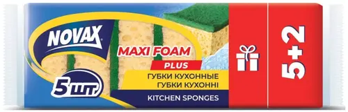 Novax Губки кухонные Maxi Foam, 5+2 шт