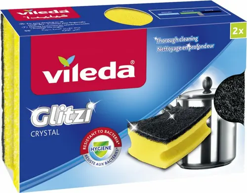 Vileda Губка для посуды Glitzi Plus для кастрюль 2шт, упак.
