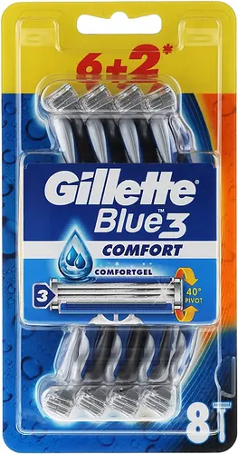 Gillette Blue3 Мужская Бритва Одноразовая с 3 лезвиями 8 шт