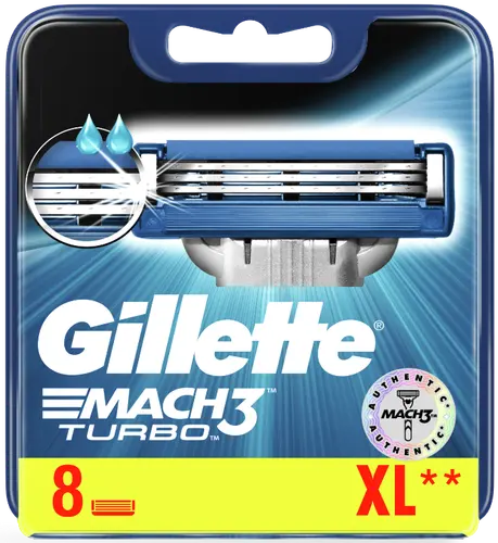 Gillette Сменные кассеты для бритья Mach 3 Turbo, 8 шт