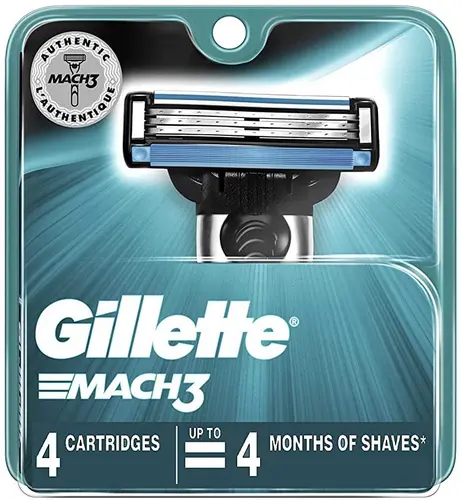 Gillette Сменные кассеты для бритья Mach 3, 4 шт