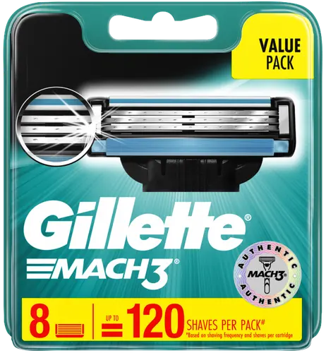 Gillette Сменные кассеты для бритья Mach 3, 8 шт