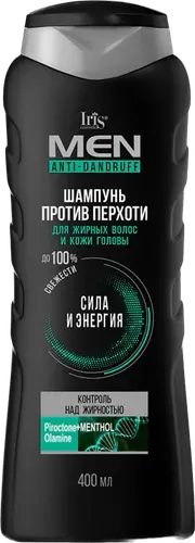 Iris men Шампунь для волос против перхоти контроль над жирностью 400мл