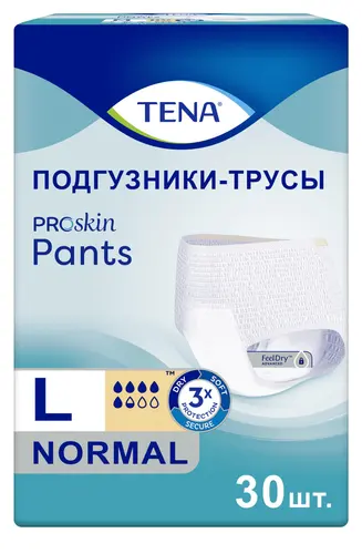 Подгузники-трусы для взрослых Tena Pants Normal L, 30 шт
