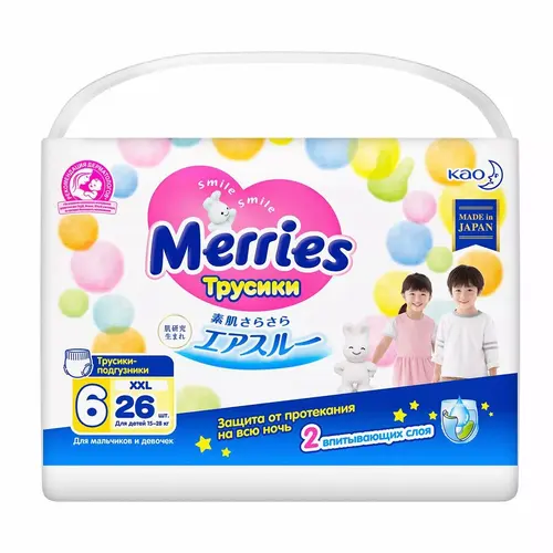 Merries Трусики XXL (15-28 кг) 24 шт