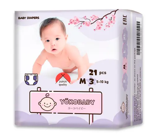 Yokobaby подгузники M 21шт