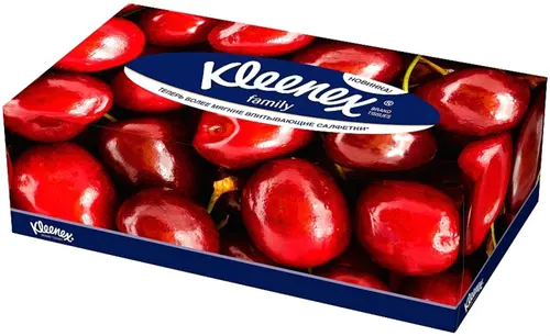 Kleenex Бумажные салфетки в коробке универсальные "Family", 150шт, вишня