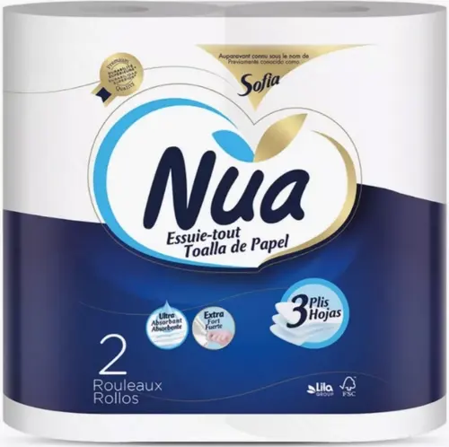 Nua бумажные полотенца, 3-х слойные, 2 рулона
