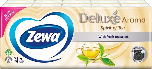 Zewa Deluxe Носовые платки бумажные с ароматом зеленого чая, трехслойные