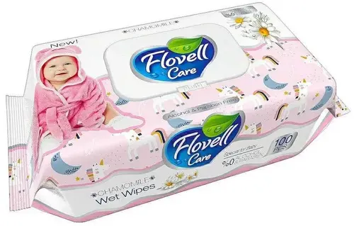 Flovell влажные салфетки ромашка, 100 шт