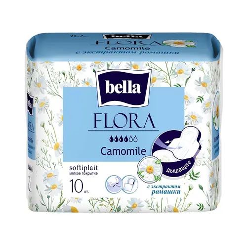 Bella flora прокладки с ароматом ромашки  ,10 шт