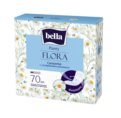 Bella panty flora ежедневки с экстрактом ромашки,  70 шт