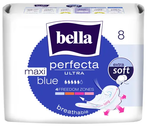 Bella Perfecta ultra Maxi Blue 5 капель , 8  шт, хлопок
