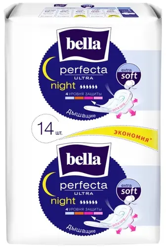Bella Perfecta ultra Night 6 капель , 14 шт, хлопок