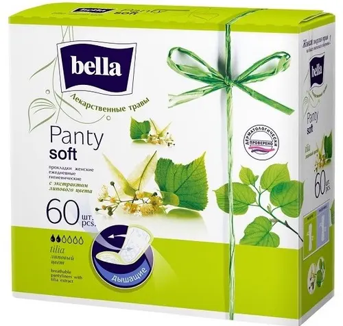 Bella Прокладки ежедневные Panty soft с экстрактом липового цвета, 60 шт.