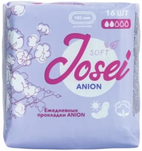 Josei Anion Ежедневные прокладки удлиненные 2 капли 16 шт