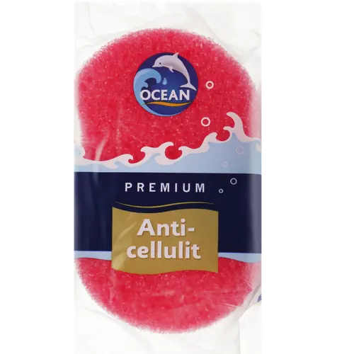 Ocean Губка массажная "Anticellulit", желто-малиновая
