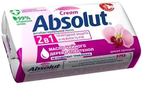 Absolut Cream Мыло туалетное антибактериальное дикая орхидея, 90 г