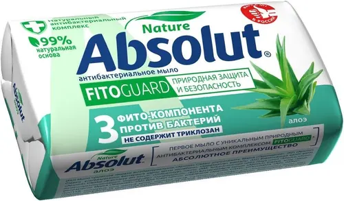 Absolut Nature Мыло туалетное антибактериальное алое, 90 г