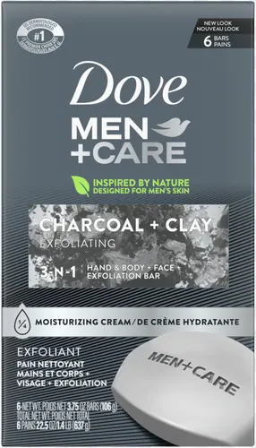 Dove Men Мыло с древесным углем и глиной 3в1 для рук и тела + лица + бритья 6х106 гр