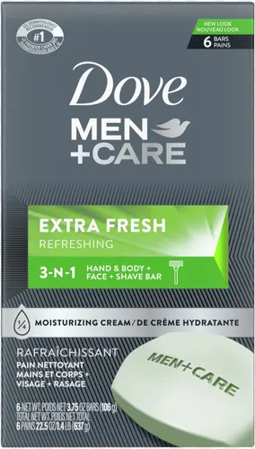 Dove Men Мыло Экстра свежесть 3в1 для рук и тела + лица + бритья 6х106 гр