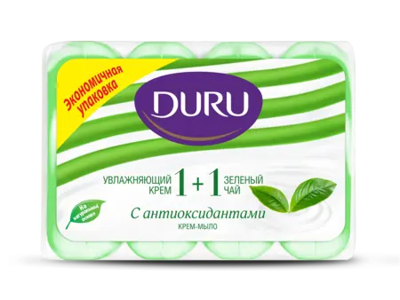 Duru туалетное мыло Soft Sensations, экстракт зеленого чая&крем, 4 шт x 90гр